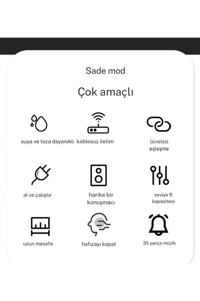 Kablosuz Kapı Zili Sevimli Baykuş Işıklı 1Alıcı 2Buton 35 Zil Sesi 5 Ses Seviyesi Çağrı