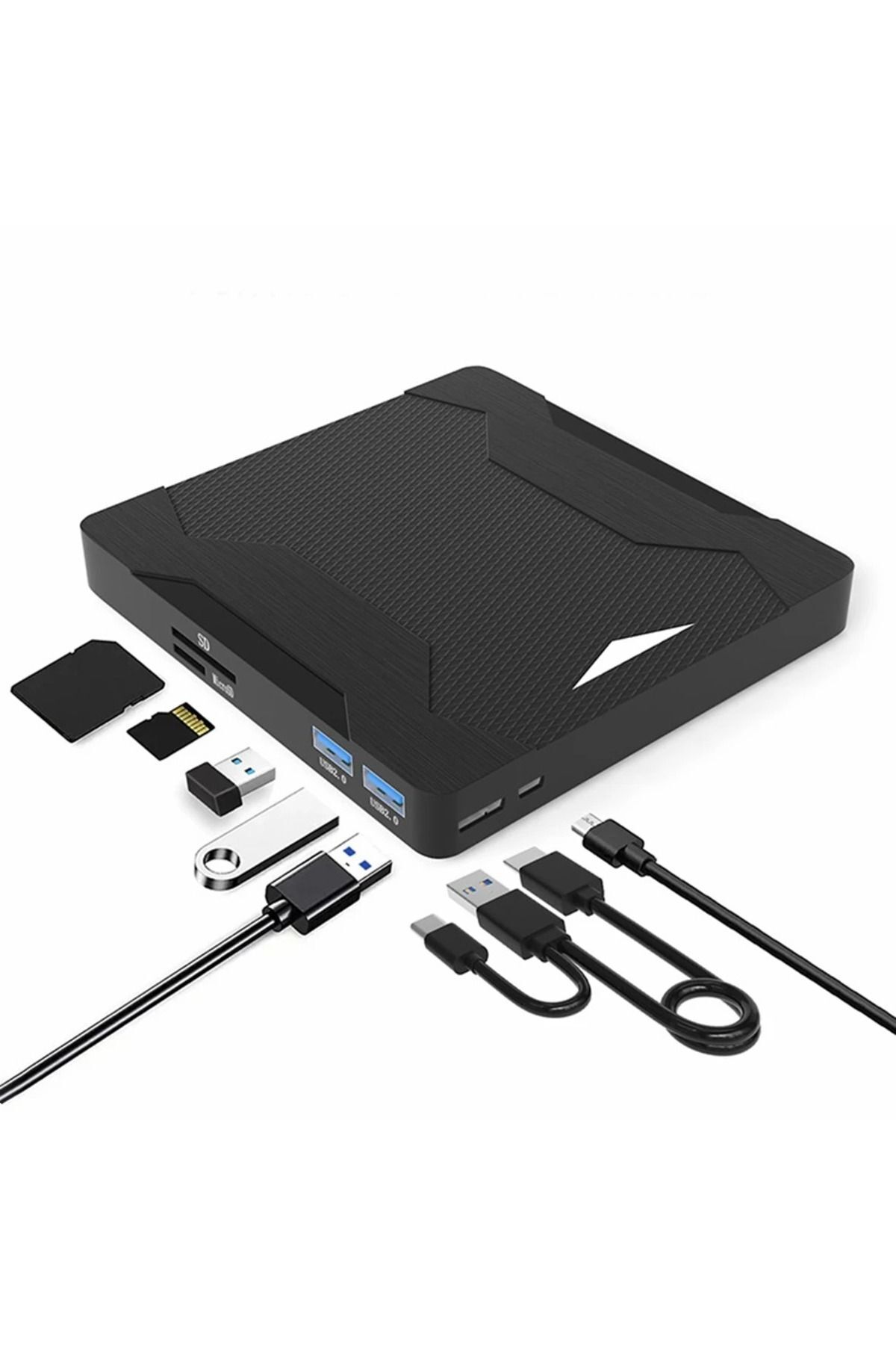 Harici DVD Sürücüsü USB 3.0 Type-C Sessiz CD Dvd Okuma Çok Fonksiyonlu MikroSD Kart SD Kart
