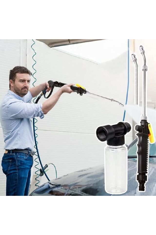 56cm 2in1 Bahçe Oto Araç Yıkama Tabancası Köpük Hazneli Su Tabancası Yüksek Basınçlı
