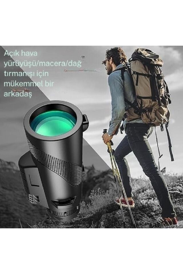 80x100 Taşınabilir Monoküler Dürbün Teleskop Uzun Menzilli Tek Göz Dürbün Avcılık Spor Kamp