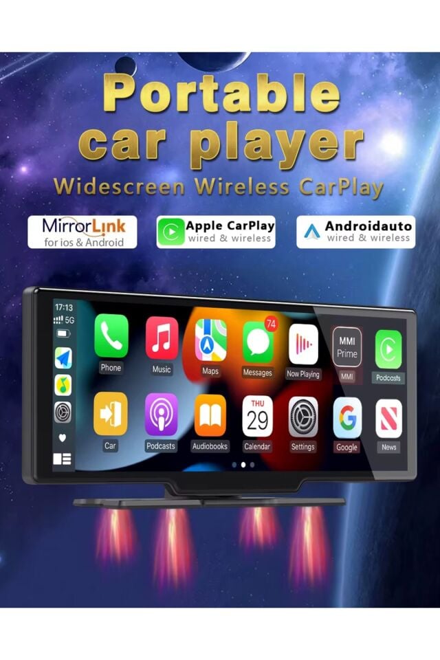Kablosuz Tak Çalıştır 9.3İnç Apple Carplay Ve Android Auto Oto Multimedya Type-c Girişli