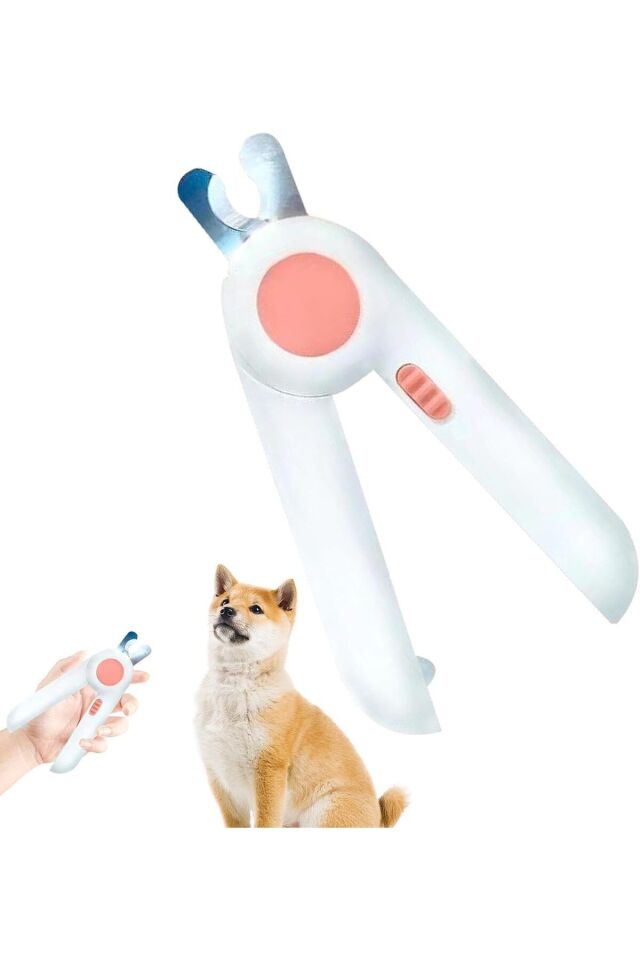 Led Işıklı Kedi Köpek Tırnak Makası Işıklı-Törpülü -Korumalı Evcil Hayvan Tırnak Makası