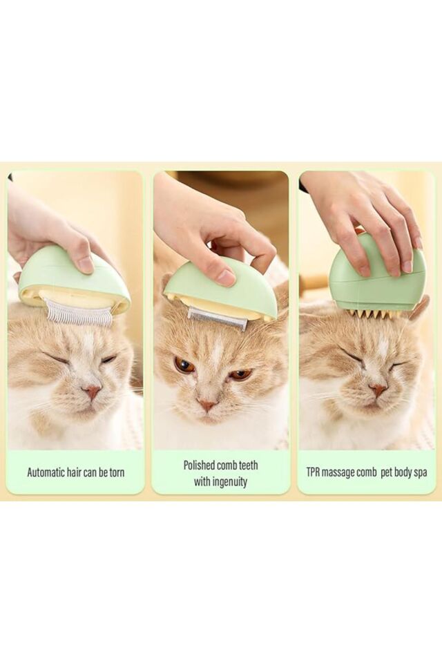 Kedi Bakım Seti Banyo Fırçası Evcil Hayvan Temizleme Kiti Masaj Tarağı Seyahat Seti(Üç Renk)