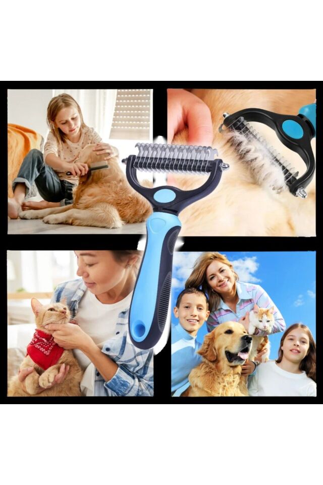 Evcil Hayvan Bakım Fırçası Kıtık Tüy Topak Açıcı Tarak Metal Dişli Kedi Köpek Tarağı