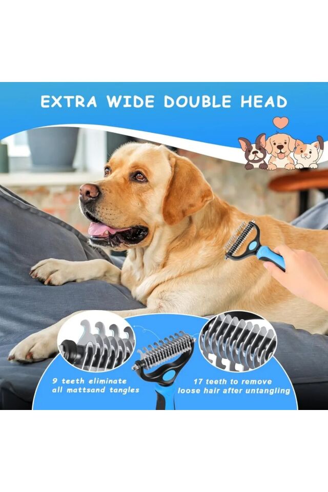 Evcil Hayvan Bakım Fırçası Kıtık Tüy Topak Açıcı Tarak Metal Dişli Kedi Köpek Tarağı
