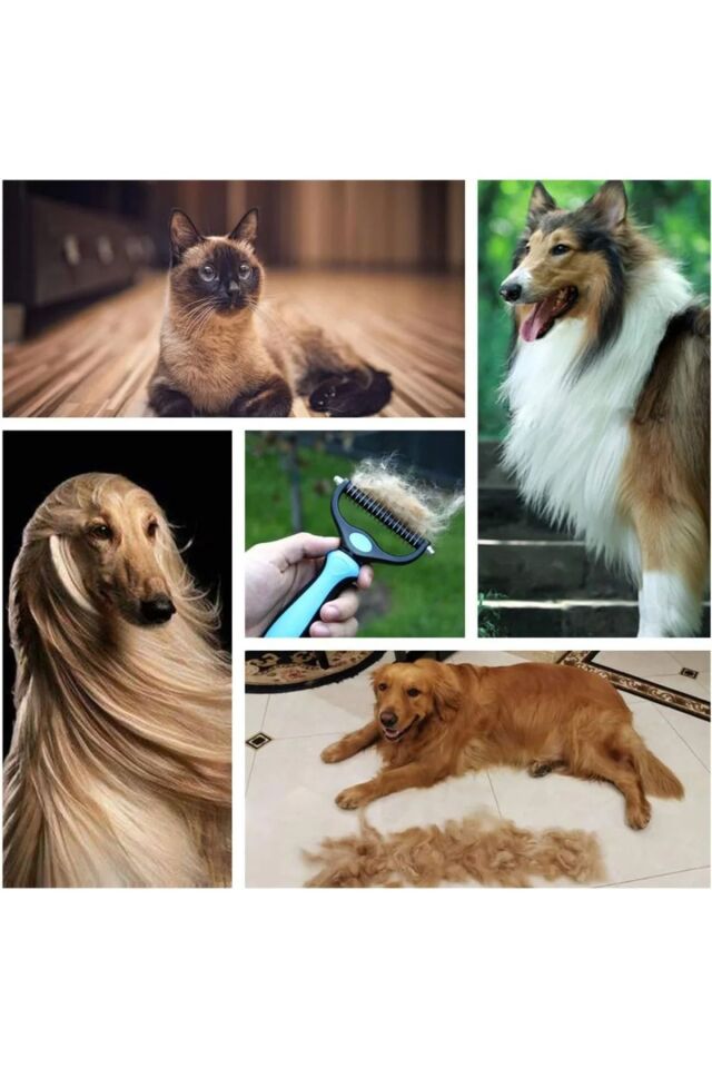 Evcil Hayvan Bakım Fırçası Kıtık Tüy Topak Açıcı Tarak Metal Dişli Kedi Köpek Tarağı