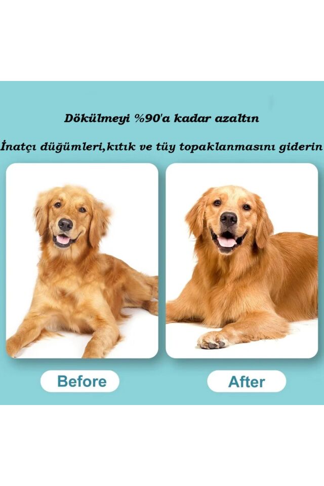 Evcil Hayvan Bakım Fırçası Kıtık Tüy Topak Açıcı Tarak Metal Dişli Kedi Köpek Tarağı