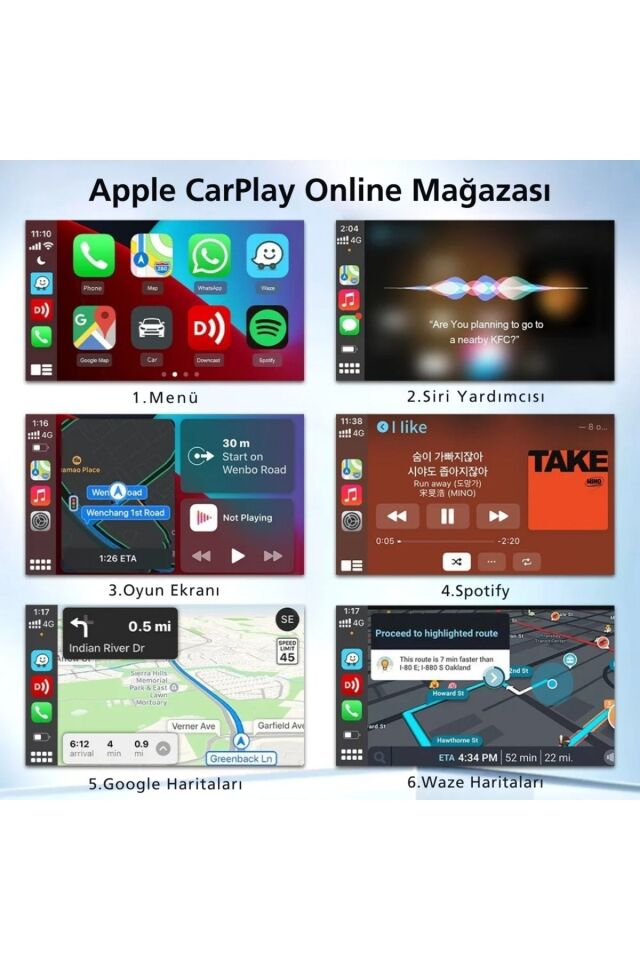 CarlinKit CarPlay&Android Auto Adaptörü -Android Kablosuz Akıllı Carplay Dönüştürücü