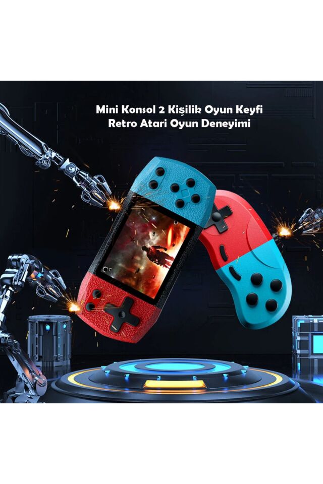 Retro El Atarisi 620 Klasik Oyun 2 Kişilik Tv Yansıtma Gamebox Mario Mini Video Oyun Konsolu