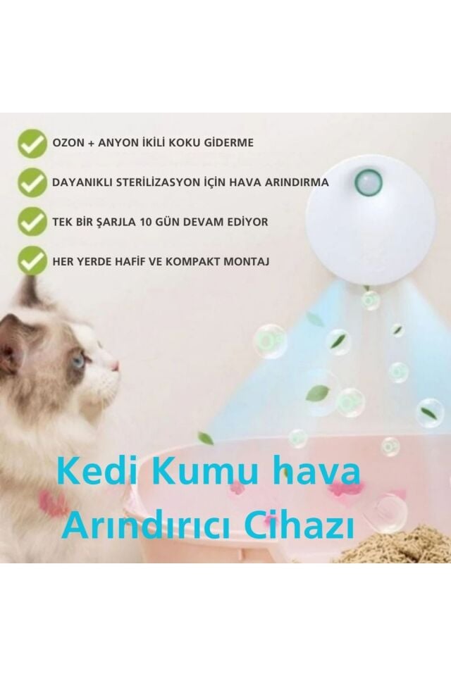 Kedi Tuvaleti İçin Akıllı Pet Koku Giderici Biyosensörlü Hava Temizleme Sistemi