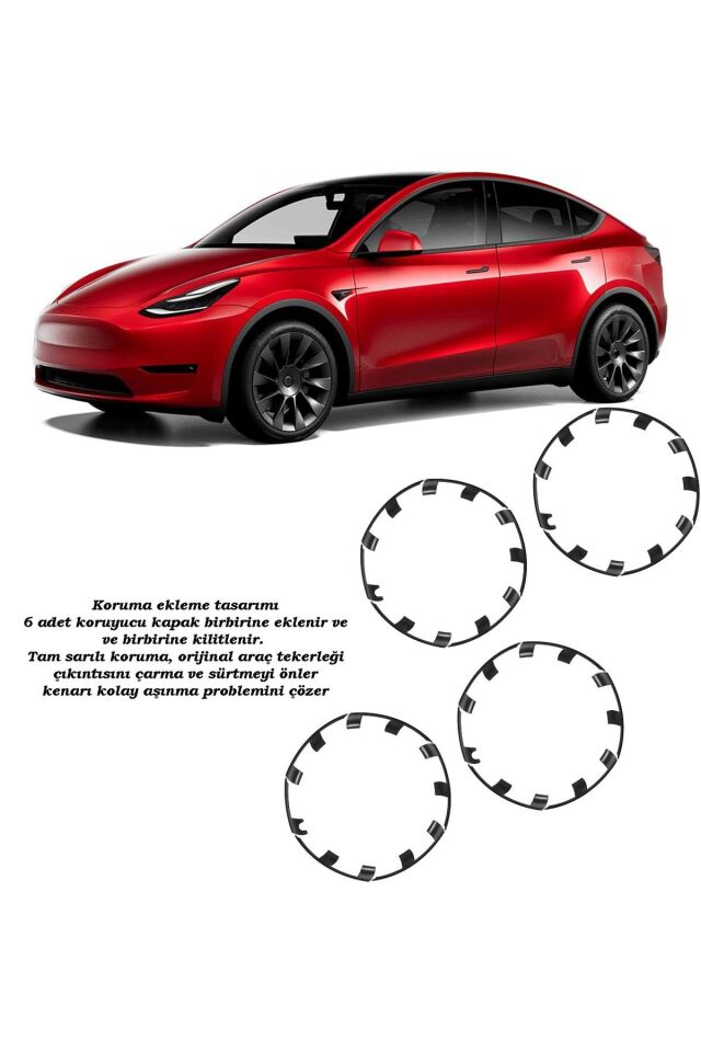 TecTic Tesla Y Modeli Jant Kapağı Koruyucu 2021-2023 İçin 21 İnç Jant Yama Uberurbine Mat Siyah