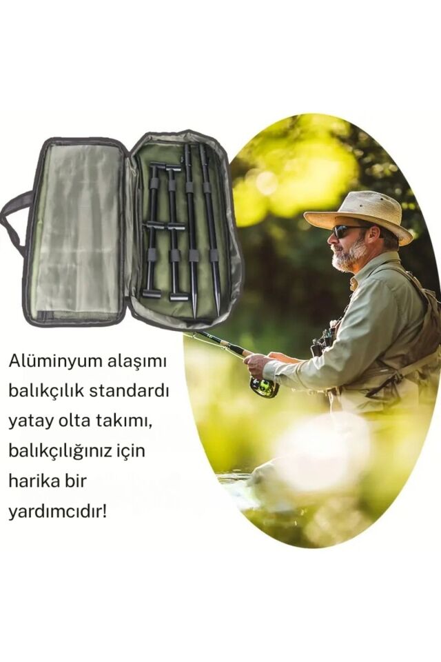 Sazan Balıkçılık Çantalı Buzz Sticks Buzzbar Bankstick Olta Çubuğu Tutacağı 2 Rods Kit Ayak