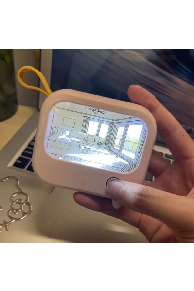 TV Boyama Led Gece Lambası Sevimli Ev Dekorasyon  Aydınlatma Mini Doğum Günü Hediyesi 2 Mod