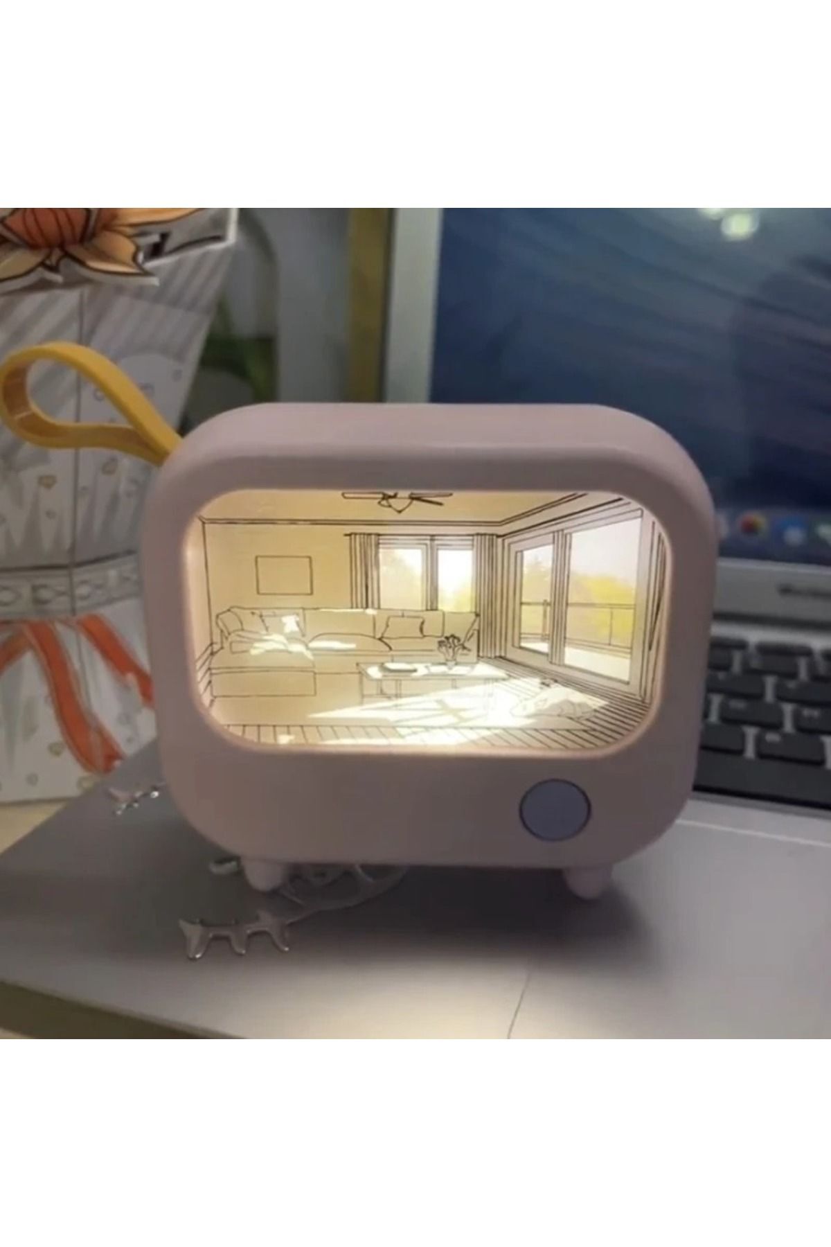 TV Boyama Led Gece Lambası Sevimli Ev Dekorasyon  Aydınlatma Mini Doğum Günü Hediyesi 2 Mod