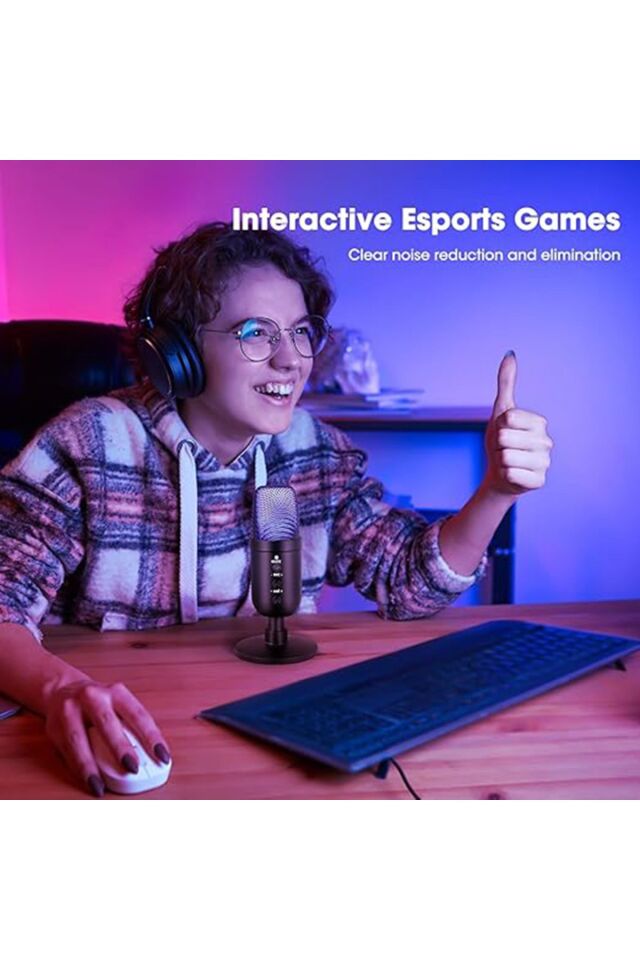 Oyuncu Profosyonel Yayıncı Mikrofonu RGB