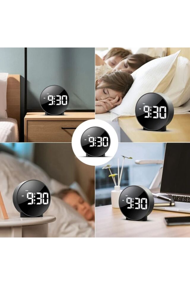 Dijital LED Masa Saati Saat Erteleme Modern Saat Çalar Ev Ofis Hediye