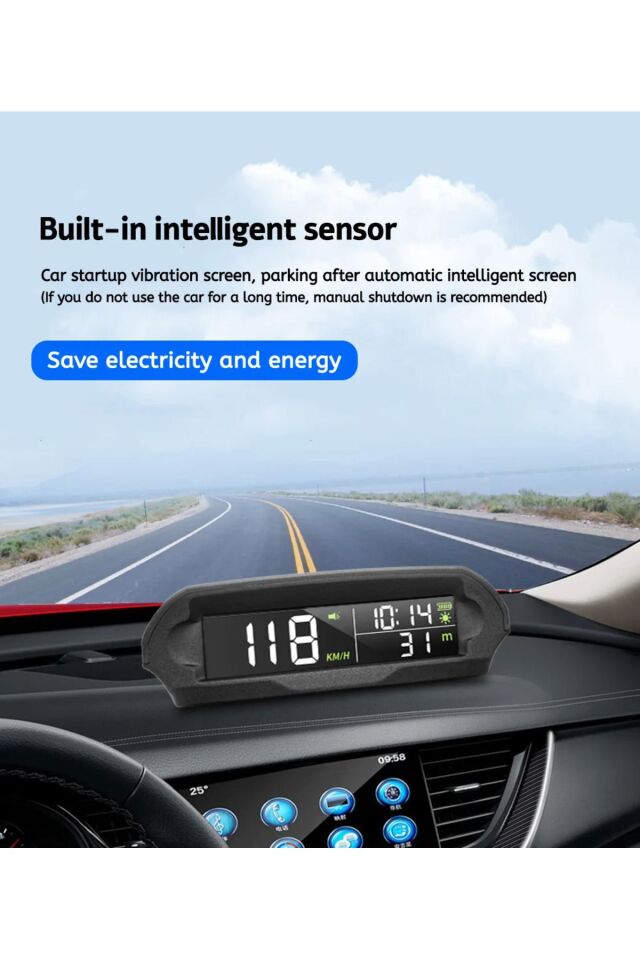 GPS Güneş Enerjili Hız Ölçer Hız Göstergesi Kablosuz KM/Hız Zaman Sıcaklık