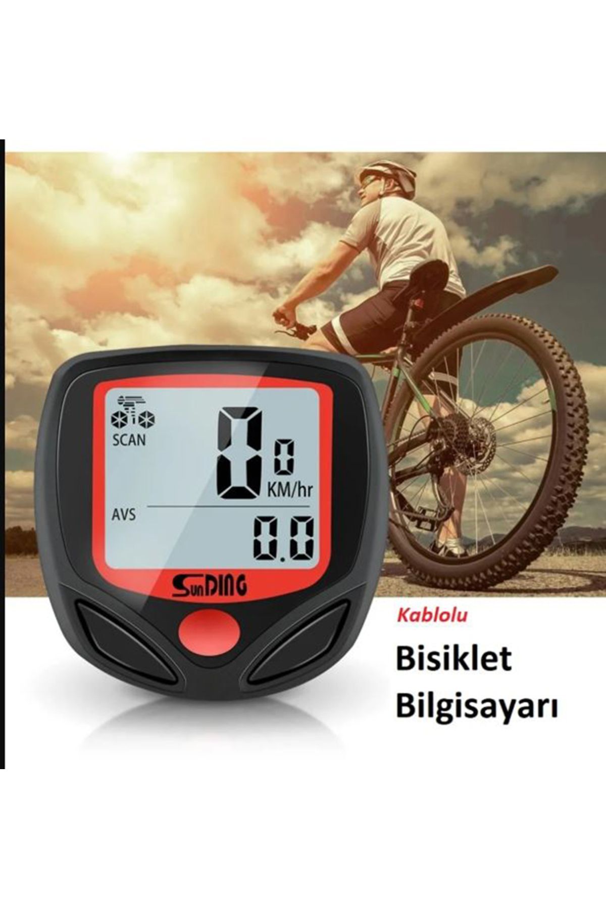 Dijital Bisiklet Hız Mesafe  Ölçer Su Geçirmez Yol Bilgisayarı