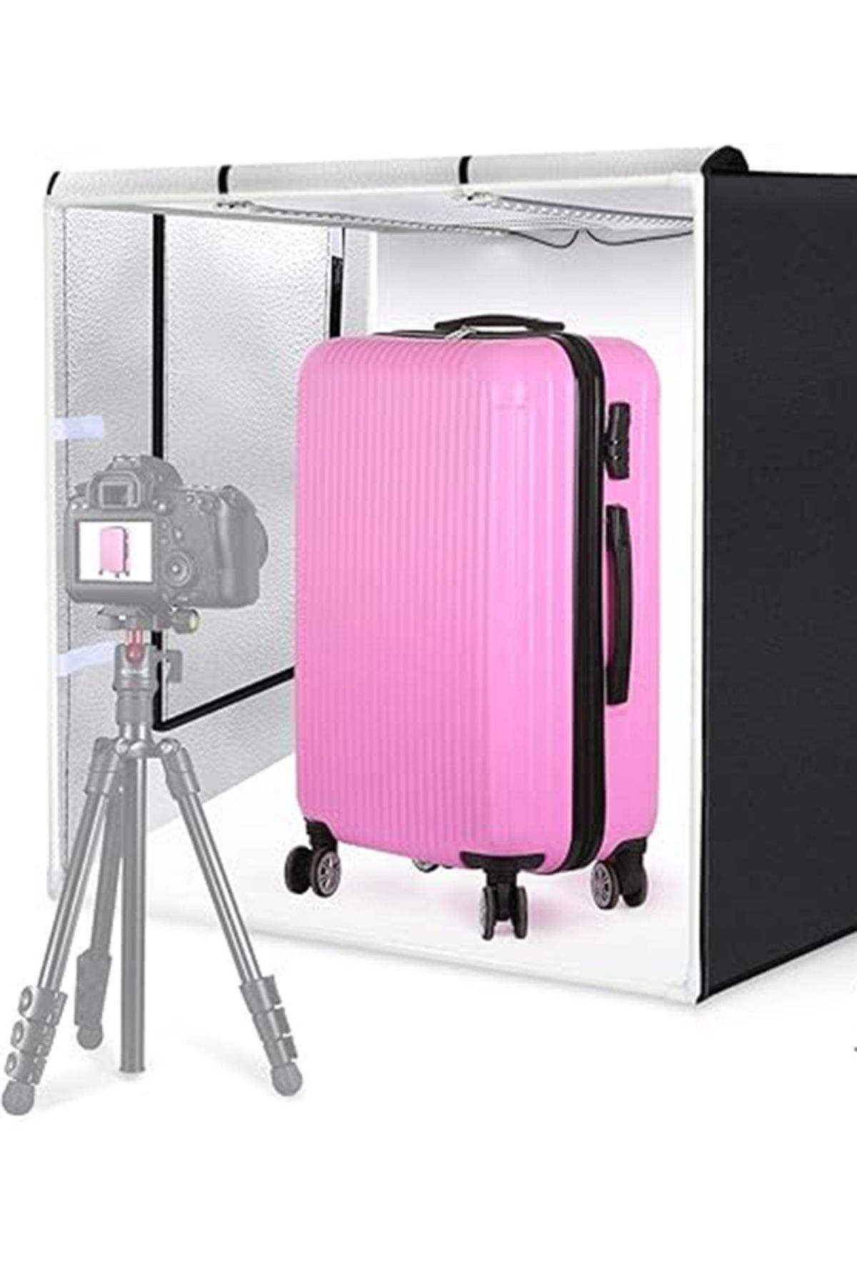 Profesyonel Ürün Fotoğraf Stüdyosu Pratik Çadır Kiti Led Işıklı Taşıma Çantalı 80x80