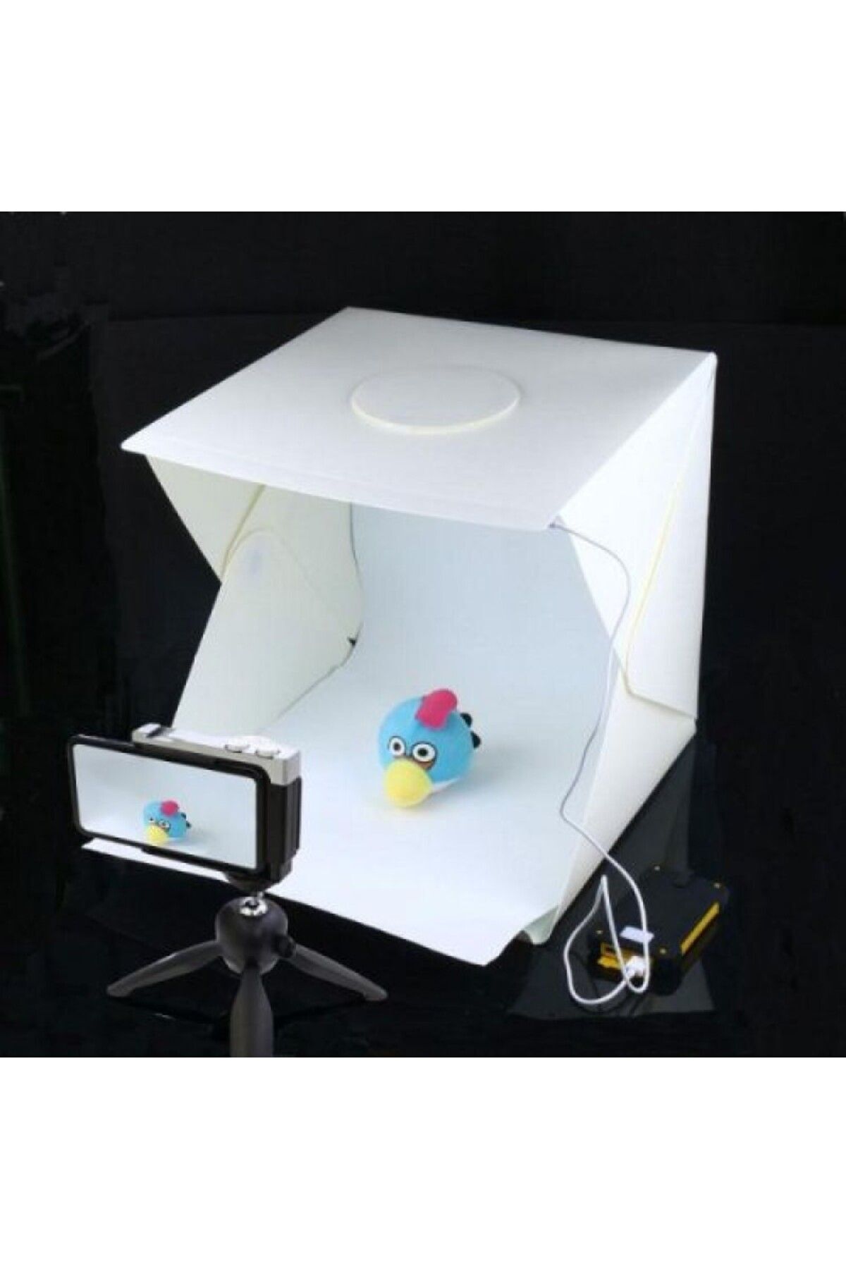 Pratik Katlanabilir Fotoğraf Stüdyosu  Çekim Çadırı Led Işıklı Taşıma Çantalı 40x40