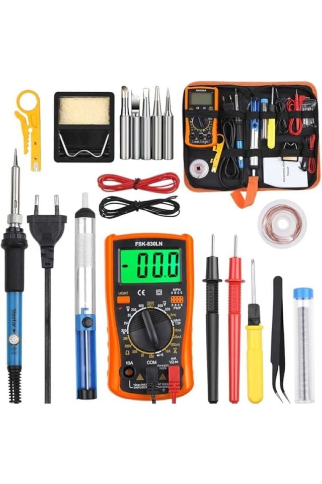Yüksek Kalite Elektrikli Lehim Seti Havya Kiti Full Set  Digital Lcd 60w