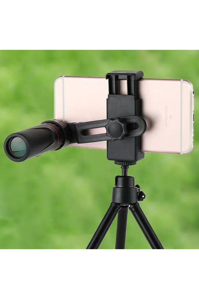 Monoküler Mini Dürbün Su Geçirmez Kamp Kuş Gözlemi Tripod Telefon Tutacağı