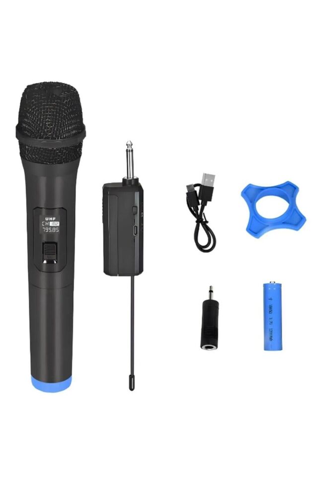 Kablosuz Mikrofon Düğün Alıcı Karaoke Cami Okul Otobüs Sunum Profesyonel El Mikrofonu V-102