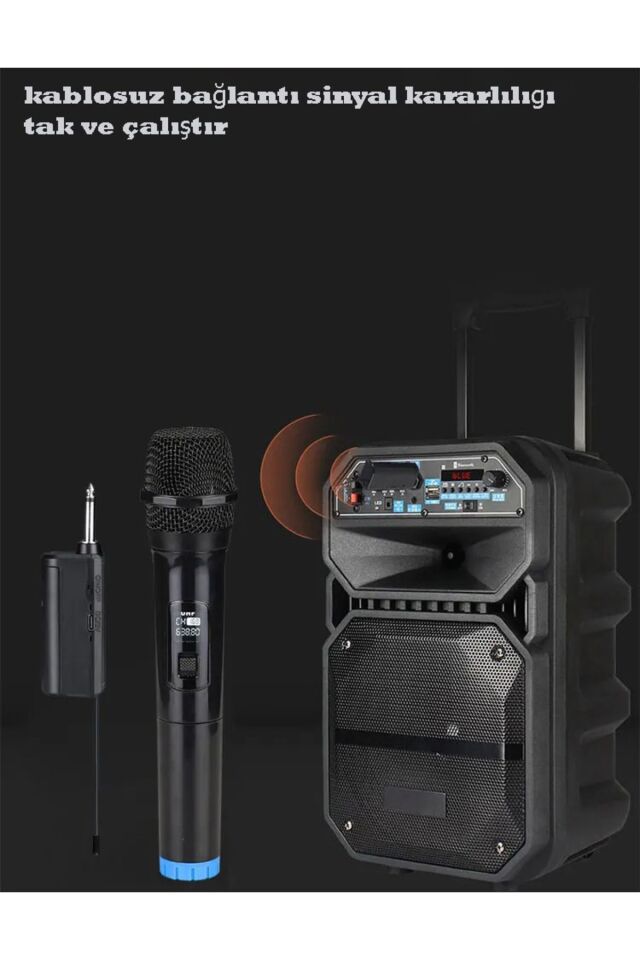 Kablosuz Mikrofon Düğün Alıcı Karaoke Cami Okul Otobüs Sunum Profesyonel El Mikrofonu V-102