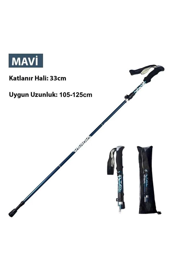Katlanabilir Yürüyüş Batonu Kayak Batonu Hafif  Alüminyum Trekking Tırmanma Baston Kamp