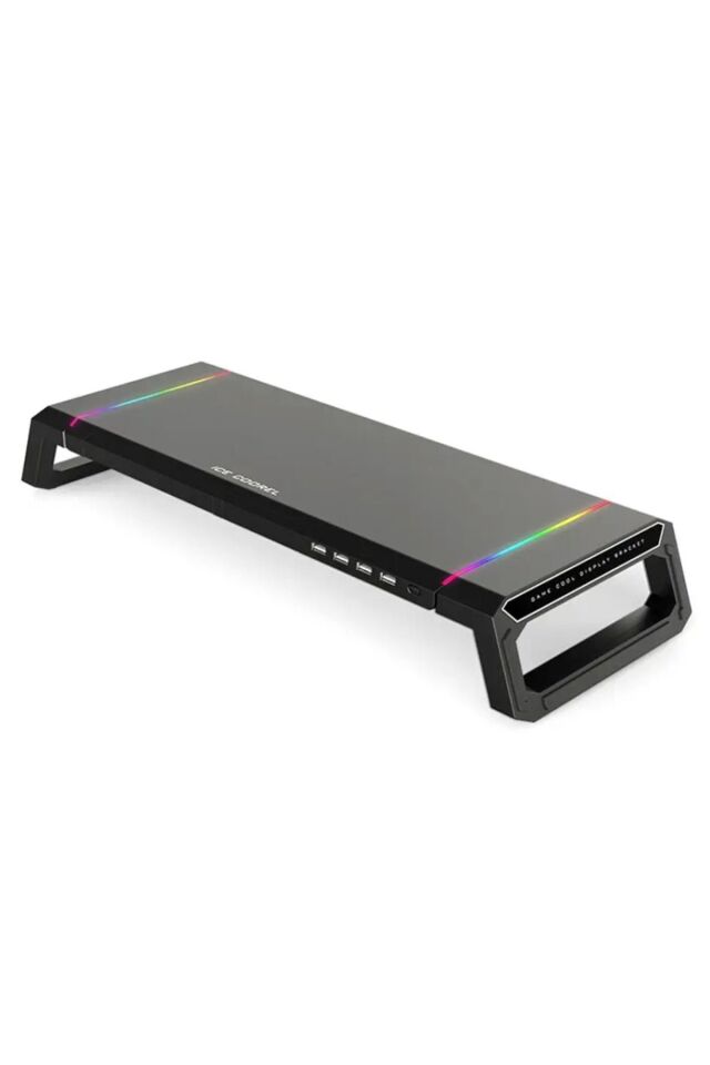 4 USB Hub RGB Işıklı Monitör Standı Katlanabilir Laptop Altlığı Yükseklik Ayarlı Stant