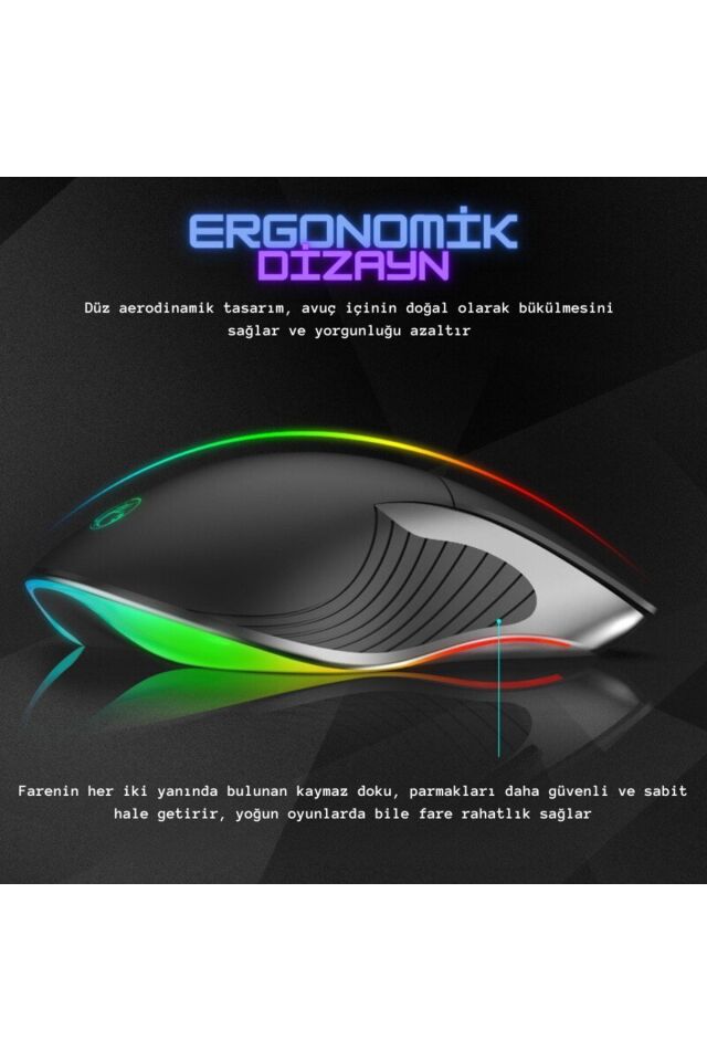 ctkg E-Sport X6 Gaming Mouse Gamer Işıklı Kablolu Oyuncu Mouse 3200 DPI shopselstreny 878477