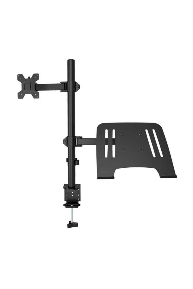 Ergonomik Çift Kol Monitör Laptop Tutucu 360° Dönen 10-32 Mönitör Tutucu 12-17 Laptop Standı