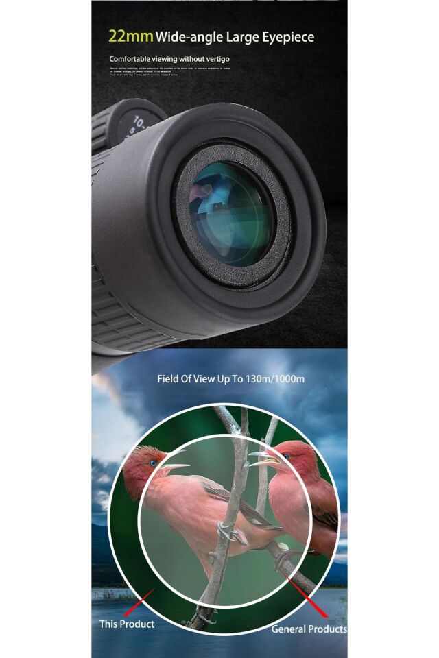 HD Teleskop Monoküler El Dürbünü 10-30x50 Zoom Tripot Telefon Tutuculu Avcılık Kamp Tek Göz