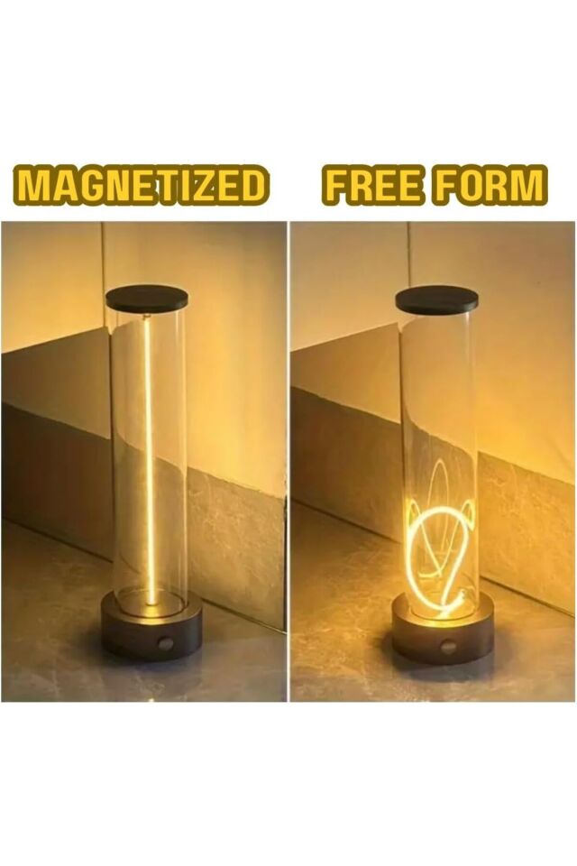Manyetik Masa Lambası Abajur Şarjlı Modern Okuma Işığı 3 Modlu Strip Light Dokunmatik Işık