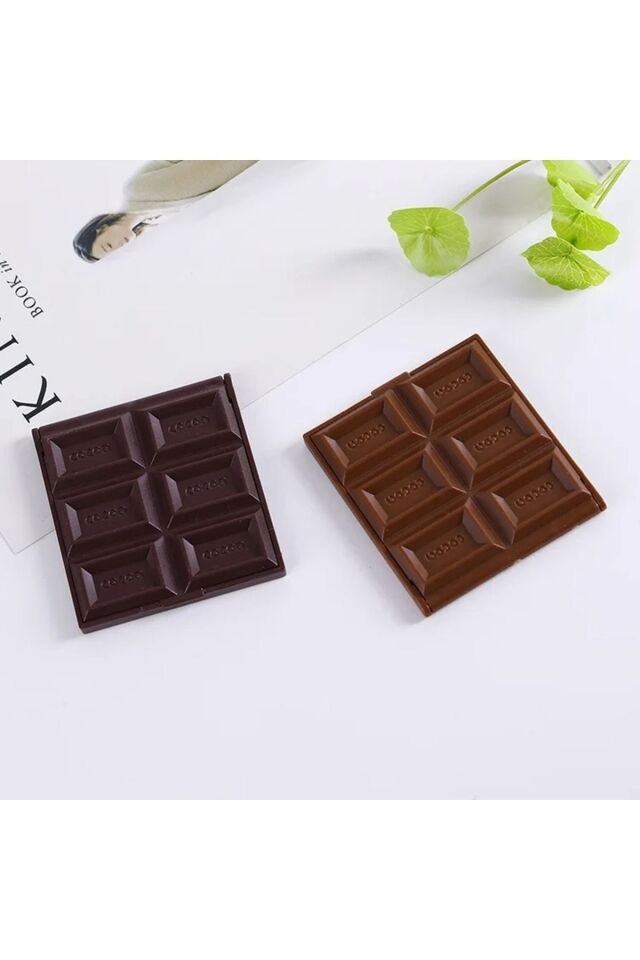 Katlanabilir Mini Makyaj Aynası Çikolata Şekilli El Aynası Çikolata Cep Aynası Tek Taraflı