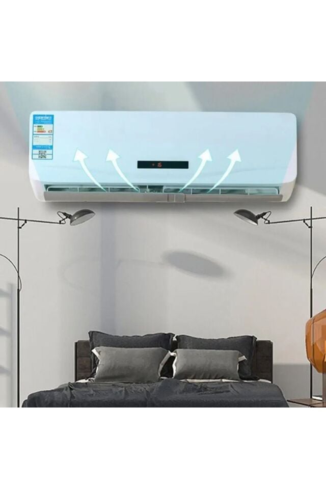 Evrensel Rüzgar Deflektörü Klima Hava Yönlendirici Kaset Tipi Klima İçin Hava Kalkanı 77cm