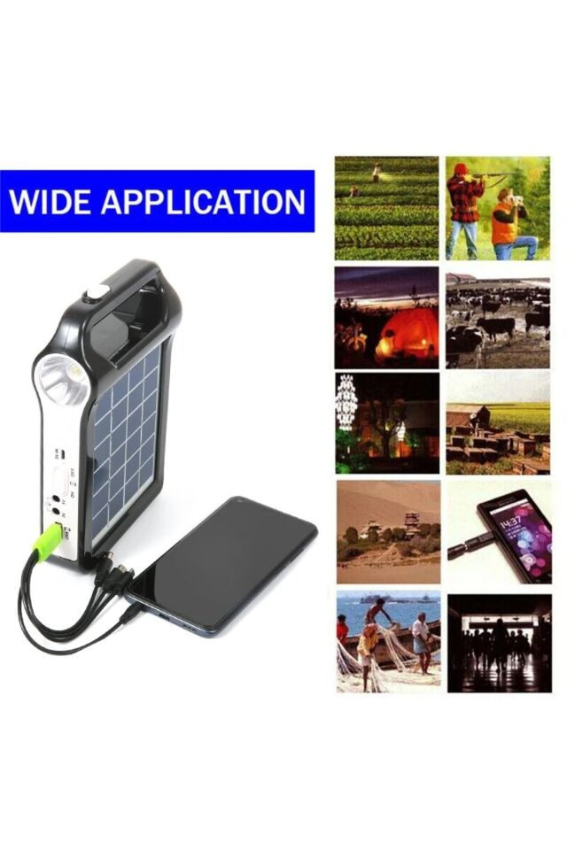 Kamp Lambası Solar El Feneri Güneş Enerjili Kamp Feneri Şarjlı Powerbank Kamp Çadır Lambası