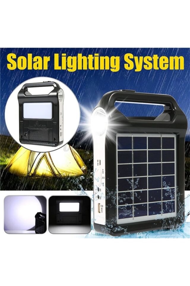Kamp Lambası Solar El Feneri Güneş Enerjili Kamp Feneri Şarjlı Powerbank Kamp Çadır Lambası