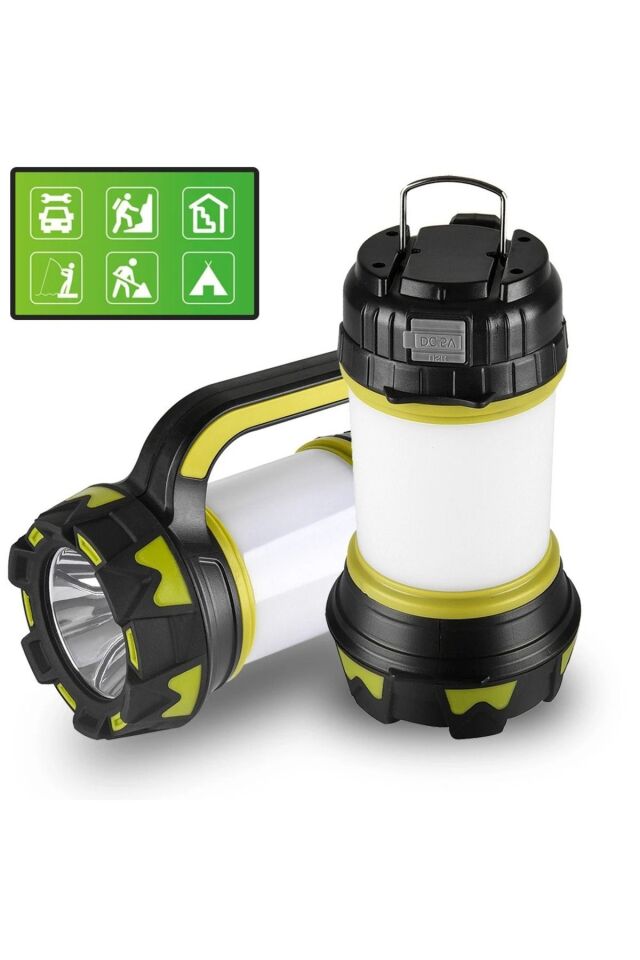 Kamp Feneri  6 Modlu Şarj Edilebilir El Feneri Powerbank Usb Girişli Kamp Lambası