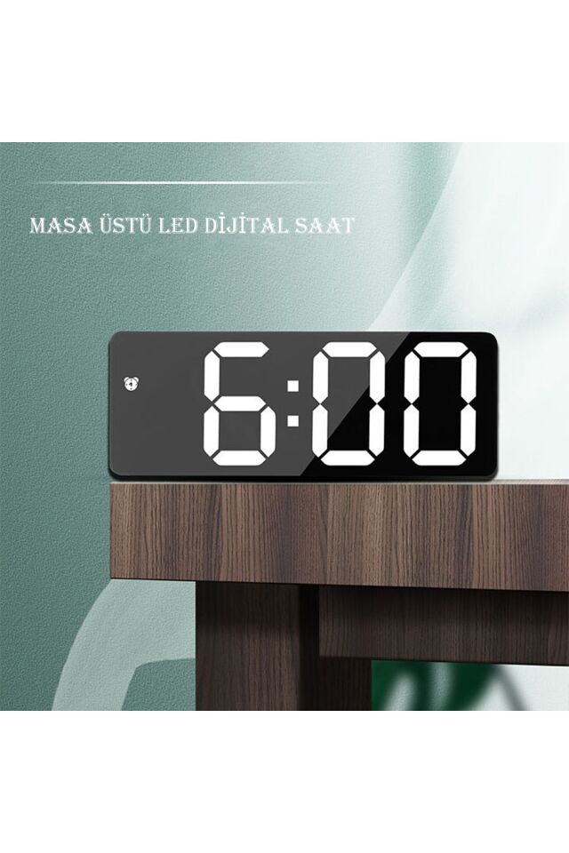 Masa Saati Derece Alarm Takvim Pil(Dahil Değildir)+Şarjlı Led Işıklı Dijital