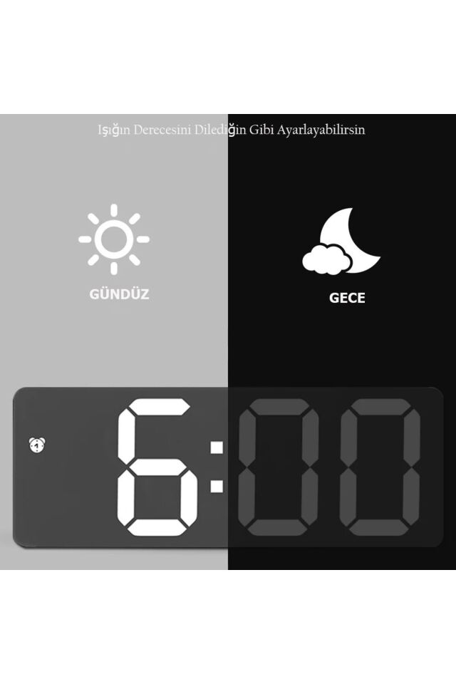 Masa Saati Derece Alarm Takvim Pil(Dahil Değildir)+Şarjlı Led Işıklı Dijital