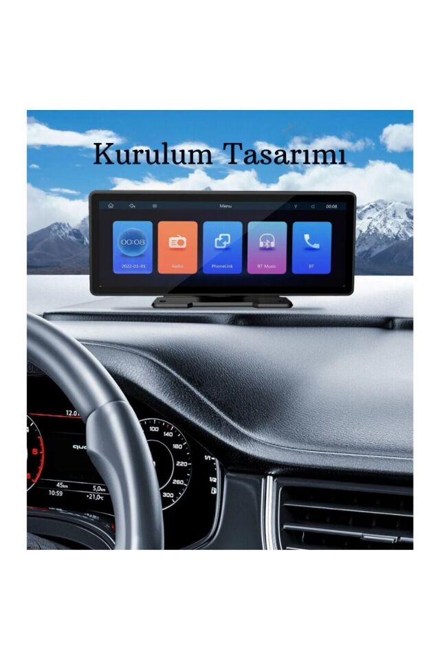Tak Çalıştır Carplay Apple Android Auto Ekran Kablosuz 10.2İnç Araç Araba Ekran Navigasyon