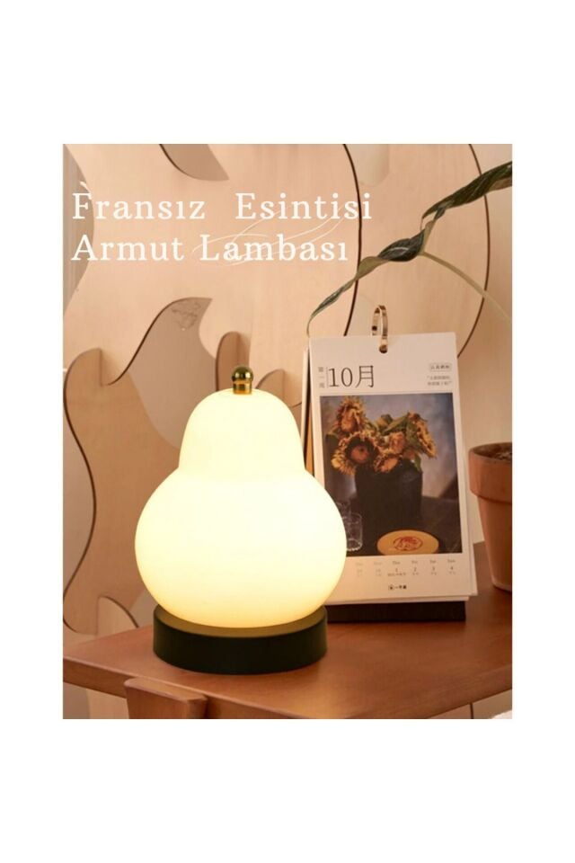 Masa Lambası Dokunmatik Şarjlı Armut Lamba 3 Modlu Gece Lambası Bar Resturant Lokanta Hediye