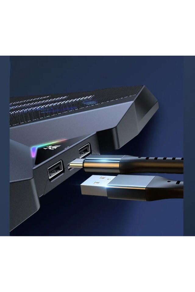 8 Fanlı 18-11İnç RGB Işıklı Notebook Laptop Soğutucu Fan Çift USB