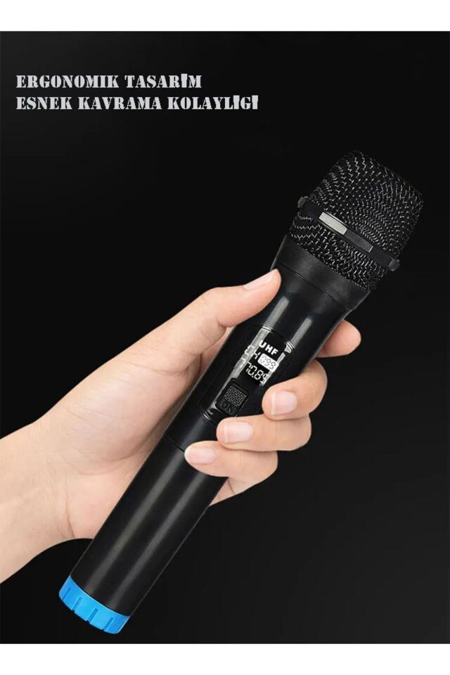 Vhf Kablosuz Mikrofon Profosyonel Cami Okul Otobüs Sunum Düğün Alıcılı El Mikrofonu Karaoke