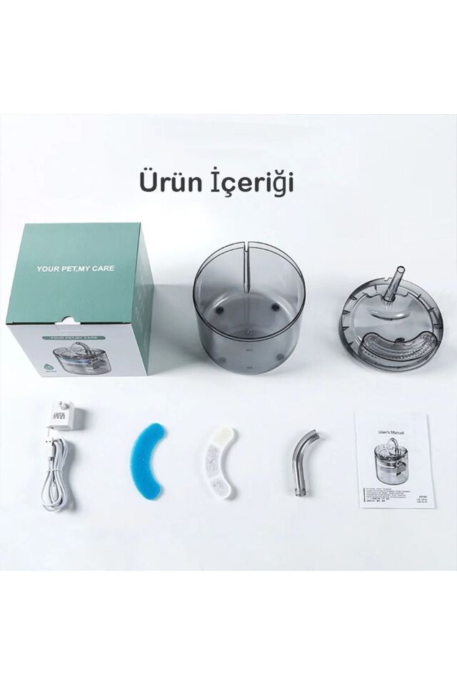 Kedi Köpek İçin Sessiz Su Çeşmesi Otomatik Su Pınarı Usb’li Su Sebili Kedi Su Şelalesi