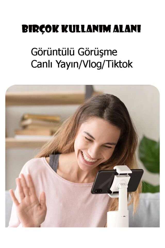 Yüz  Vücut İzleme  360° Telefon Tutucu Vlog Canlı Yayın Selfie AI Yapay Zeka Telefon Gimbali