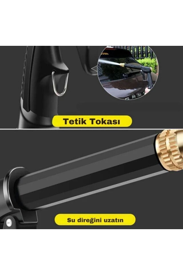 Yüksek Basınçlı Ayarlanabilir Köpük Hazneli Su Tabancası Bahçe Oto Yıkama Tabancası