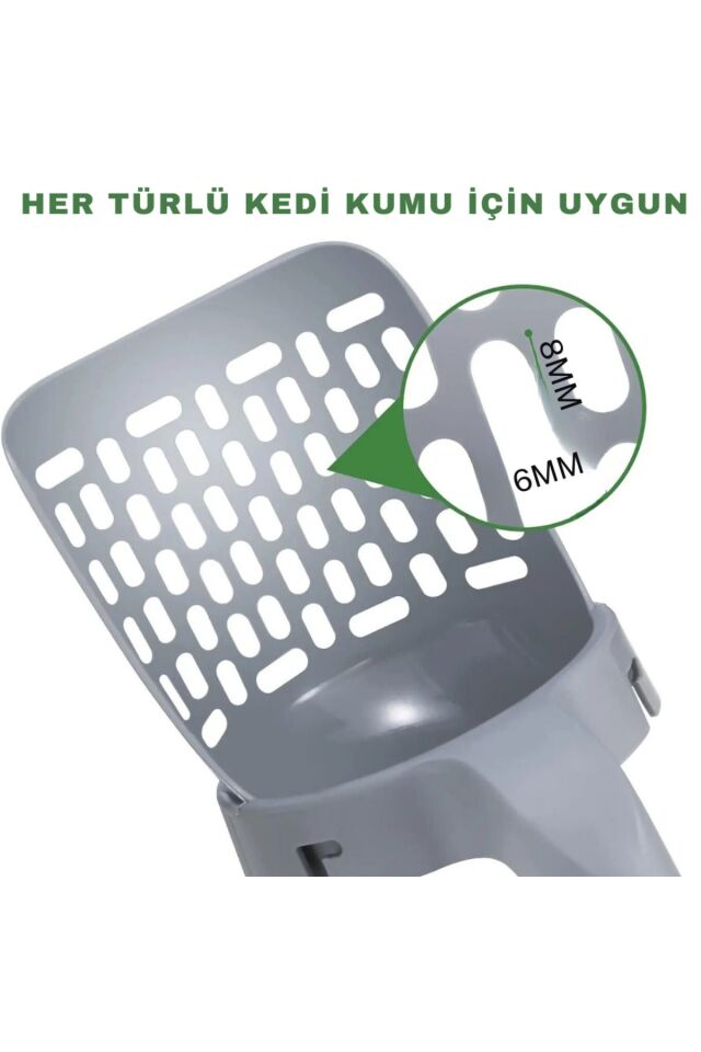 Kedi Kum Temizleme Küreği Yeni Nesil A Kalite 29cm Poşet Hazneli(1 Adet Hediye Poşet)