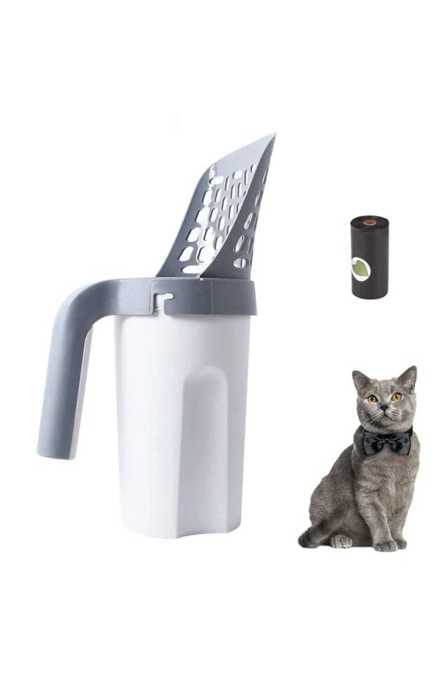 Kedi Kum Temizleme Küreği Yeni Nesil A Kalite 29cm Poşet Hazneli(1 Adet Hediye Poşet)